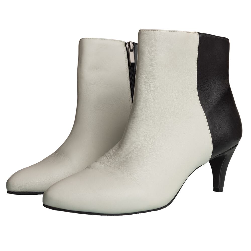 Alfani Hariss Step N' Flex ColorBlock Leather Kitten Heel Booties Size 8.5 - EUC
